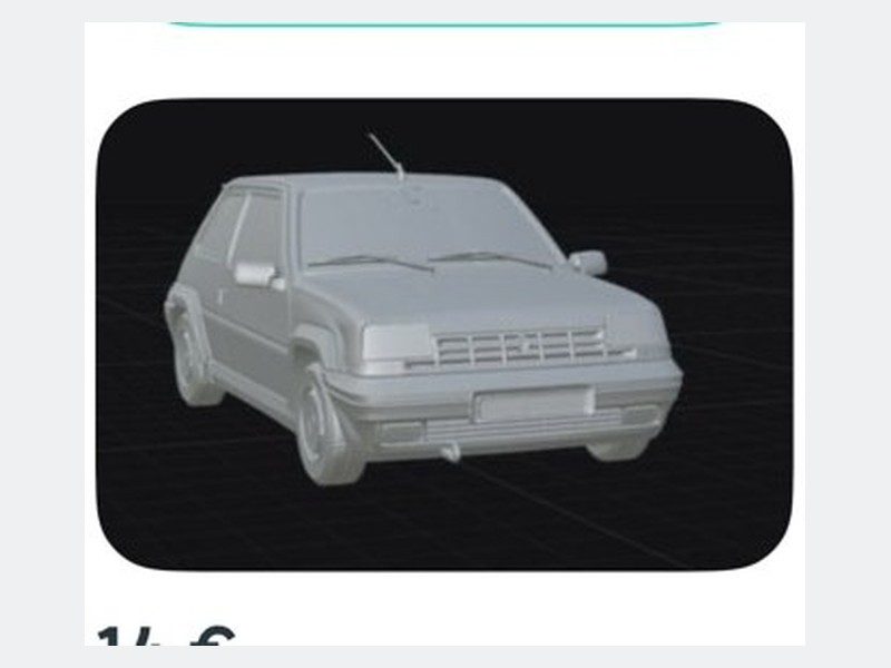 Miniatura 3D Renault 5 GT Turbo impreso en 3D